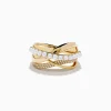 Effy Jewelry 14K Yellow Gold Fresh Water Pearl and Diamond Criss Cross Ring | Rings