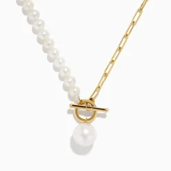 Effy Jewelry 14K Yellow Gold Fresh Water Pearl u0026 Paperclip Chain Necklace | Necklaces & Pendants