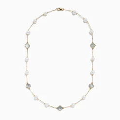 Effy Jewelry 14K Yellow Gold Fresh Water Pearl and Mother of Pearl Necklace | Necklaces & Pendants