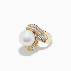 Effy Jewelry 14K Yellow Gold Fresh Water Pearl and Diamond Statement Ring | Rings