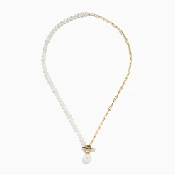 Effy Jewelry 14K Yellow Gold Fresh Water Pearl u0026 Paperclip Chain Necklace | Necklaces & Pendants