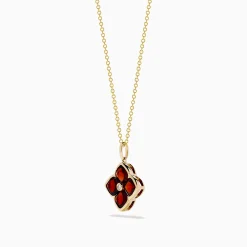 Effy Jewelry 14K Yellow Gold Garnet and Diamond Pendant | Necklaces & Pendants