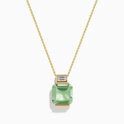 Effy Jewelry 14K Yellow Gold Green Amethyst and White Topaz Pendant | Necklaces & Pendants