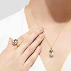 Effy Jewelry 14K Yellow Gold Green Amethyst and Diamond Pendant, 6.52 TCW | Necklaces & Pendants