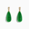 Effy Jewelry 14K Yellow Gold Green Jade and Diamond Drop Earrings | Earrings