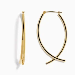 Effy Jewelry 14K Yellow Gold Hollow Bypass Hoop Earrings | Earrings