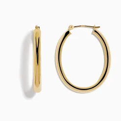 Effy Jewelry 14K Yellow Gold Hollow Oval Hoop Earrings | Earrings