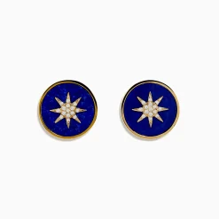 Effy Jewelry 14K Yellow Gold Lapis and Diamond Star Compass Earrings | Earrings