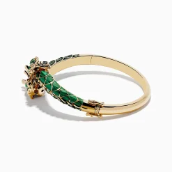 Effy Jewelry 14K Yellow Gold Malachite, Tsavorite and Diamond Dragon Bangle | Bracelets