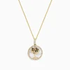 BH Multi 14K Yellow Gold Mother of Pearl and Diamond Palm Tree Pendant, 0.18 TW | Necklaces & Pendants