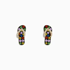 Effy Jewelry 14K Yellow Gold Multi Color Sapphire and Diamond Sandal Earrings | Earrings
