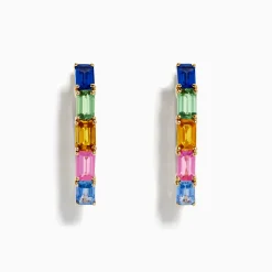 Effy Jewelry 14K Yellow Gold Multi Color Sapphire Huggie Earrings | Earrings