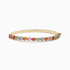 Effy Jewelry 14K Yellow Gold Multi Sapphire and Diamond Bangle | Bracelets