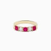 Effy Jewelry 14K Yellow Gold Natural Ruby and Diamond Band, 1.08 TCW | Rings