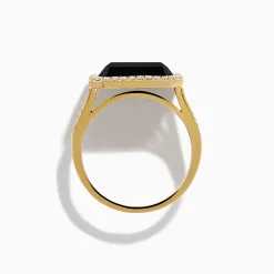 Effy Jewelry 14K Yellow Gold Onyx and Diamond Ring | Rings