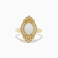BH Multi 14K Yellow Gold Opal And Diamond Ring | Rings