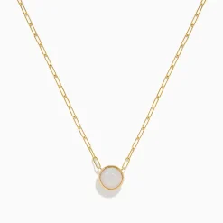 Effy Jewelry 14K Yellow Gold Opal Bezel Paperclip Chain Pendant | Necklaces & Pendants