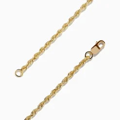 Effy Jewelry 14K Yellow Gold Open Heart Solid Glitter Chain Ankle Bracelet 10" | Bracelets