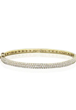 Effy Jewelry 14K Yellow Gold Pave Classica Diamond Bangle, 3.15 TCW | Bracelets