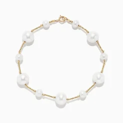 BH Multi 14K Yellow Gold Pearl Station Bracelet | Bracelets