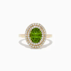 BH Multi 14K Yellow Gold Perdiot and Diamond Ring | Rings