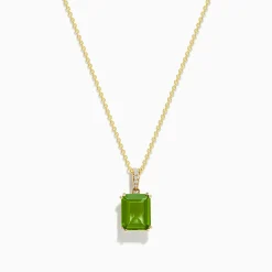BH Multi 14K Yellow Gold Peridot and Diamond Pendant | Necklaces & Pendants