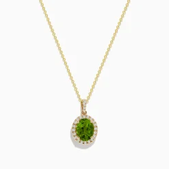 BH Multi 14K Yellow Gold Peridot and Diamond Pendant | Necklaces & Pendants