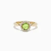BH Multi 14k Yellow Gold Peridot and Diamond Ring, 1.10 TCW | Rings