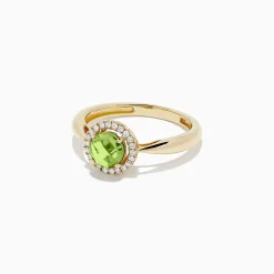 BH Multi 14k Yellow Gold Peridot and Diamond Ring, 1.10 TCW | Rings