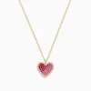 Effy Jewelry 14K Yellow Gold Pink Sapphire, Ruby and Diamond Heart Pendant | Necklaces & Pendants