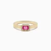 Effy Jewelry 14K Yellow Gold Pink Sapphire and Diamond Ring | Rings