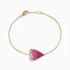 Effy Jewelry 14K Yellow Gold Pink Sapphire and Diamond Heart Bracelet | Bracelets