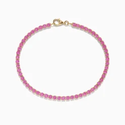 Effy Jewelry 14K Yellow Gold Pink Sapphire Tennis Bracelet | Bracelets
