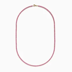 Effy Jewelry 14K Yellow Gold Pink Sapphire Tennis Necklace | Necklaces & Pendants