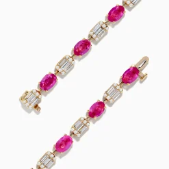Effy Jewelry 14K Yellow Gold Pink Sapphire and Diamond Tennis Bracelet | Bracelets