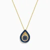 Effy Jewelry 14K Yellow Gold Sapphire, Black and White Diamond Evil Eye Pendant | Necklaces & Pendants