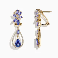 Effy Jewelry 14K Yellow Gold Tanzanite and Diamond Earrings | Earrings