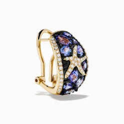 Effy Jewelry 14K Yellow Gold Tanzanite u0026 Diamond Starfish Earrings | Earrings