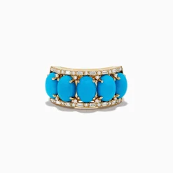 Effy Jewelry 14K Yellow Gold Turqoise and Diamond Ring | Rings