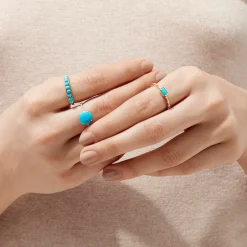 Effy Jewelry 14K Yellow Gold Turquoise and Diamond Ring, 0.39 TCW | Rings