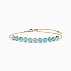 Effy Jewelry 14K Yellow Gold Turquoise Bolo Bracelet 3.30 TCW | Bracelets