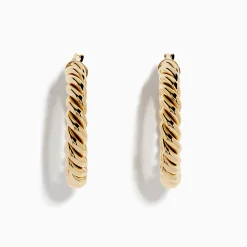 Effy Jewelry 14K Yellow Gold Twisted Tube Hoops | Earrings