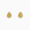 Effy Jewelry 14K Yellow Gold White and Yellow Diamond Pear Stud Earrings | Earrings