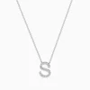 Effy Jewelry 14 Karat White Gold Initial "S" Diamond Necklace | Necklaces & Pendants