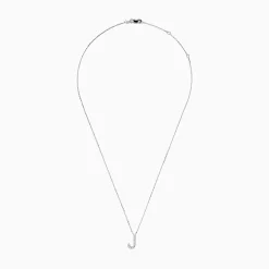 Effy Jewelry 14 Karat White Gold Initial "J" Diamond Necklace | Necklaces & Pendants