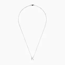 Effy Jewelry 14 Karat White Gold Initial "K" Diamond Necklace | Necklaces & Pendants