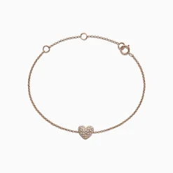 Effy Jewelry Kidz 14K Rose Gold Diamond Heart Bracelet, 0.14 TCW | Bracelets