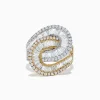BH Multi Limited Edition 14K 2-Tone Gold Diamond Swirl Statement Ring, 1.91 TCW | Rings