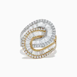 BH Multi Limited Edition 14K 2-Tone Gold Diamond Swirl Statement Ring, 1.91 TCW | Rings