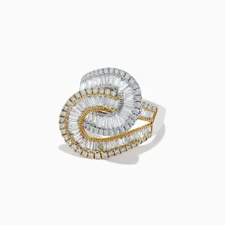 BH Multi Limited Edition 14K 2-Tone Gold Diamond Swirl Statement Ring, 1.91 TCW | Rings